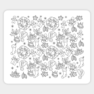 Black and White Christmas pattern Sticker